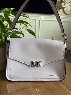 Michael Kors Lilac Leather MK Logo Shoulder Bag